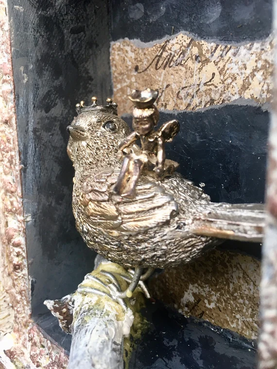 “Thumbelina” – Shadow Box Assemblage by Livia Serbanescu-Martin