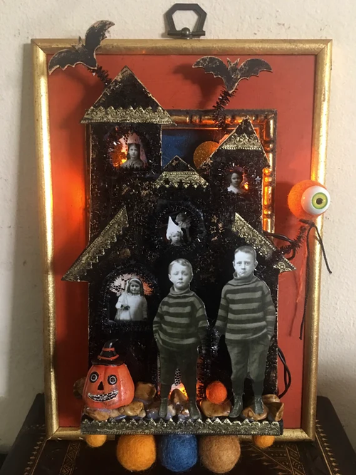Halloween Assemblage Box “Let’s Go Fly a Kite”