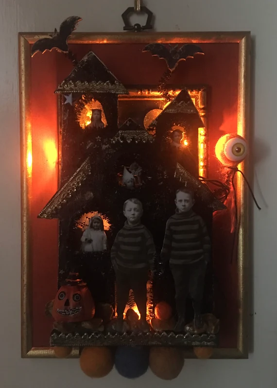 Halloween Assemblage Box “Let’s Go Fly a Kite”