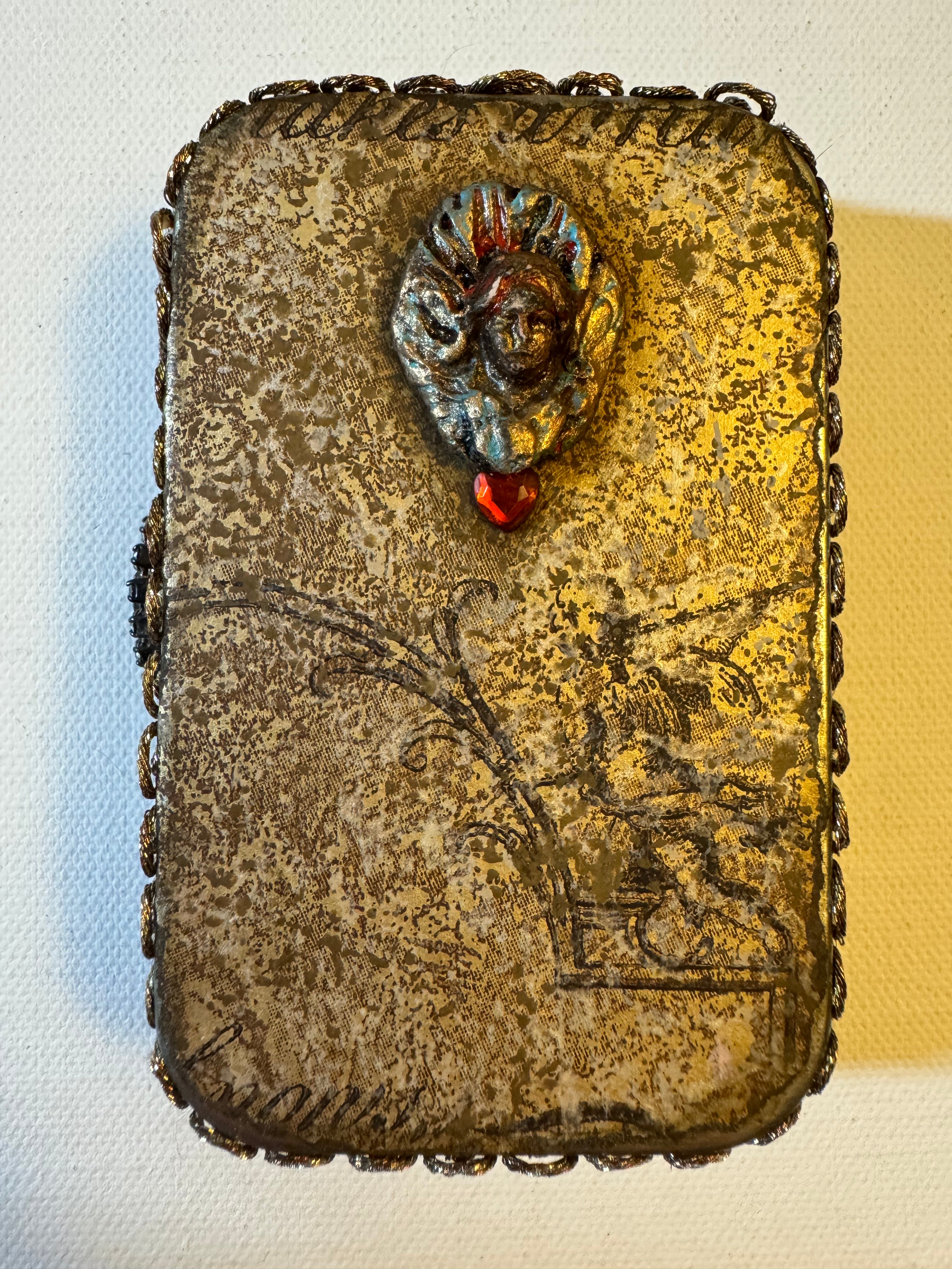 “The Saint’s Reliquary Bundle” — Sculptural Devotional Shrine in Keepsake Box (Includes Necklace + Votive Candle)