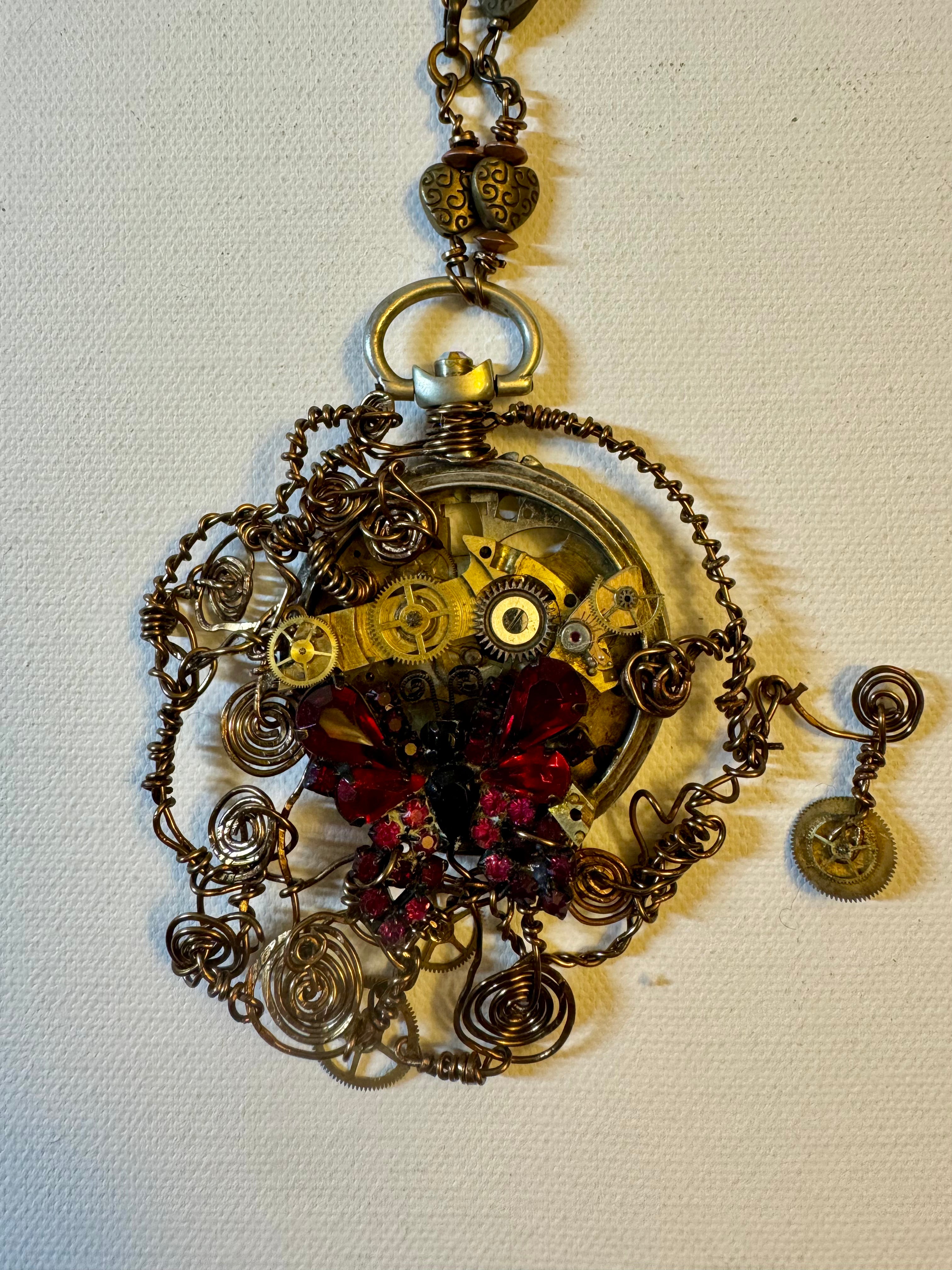 “The Clockwork Wing” — Steampunk Butterfly Pendant Necklace