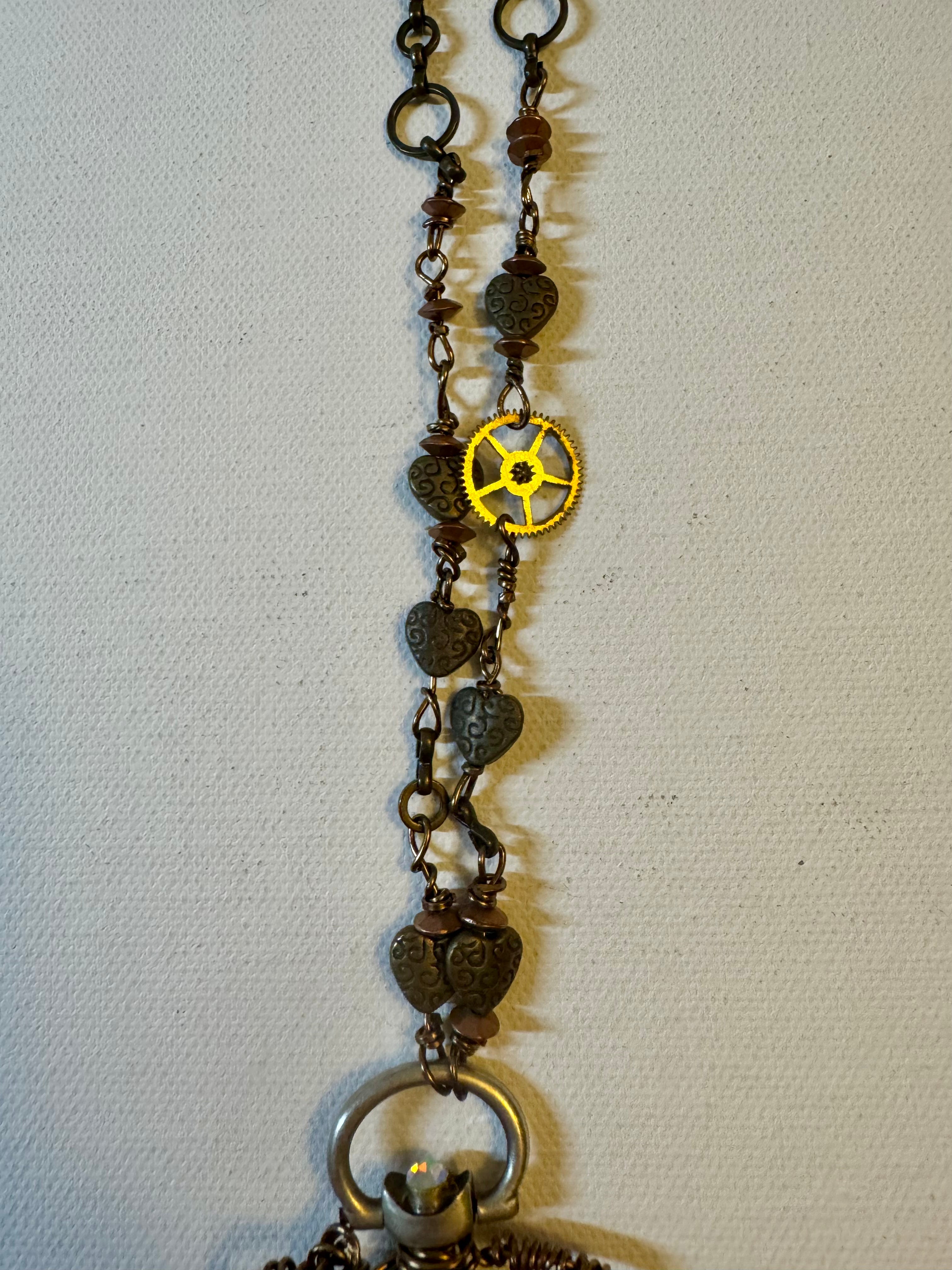 “The Clockwork Wing” — Steampunk Butterfly Pendant Necklace