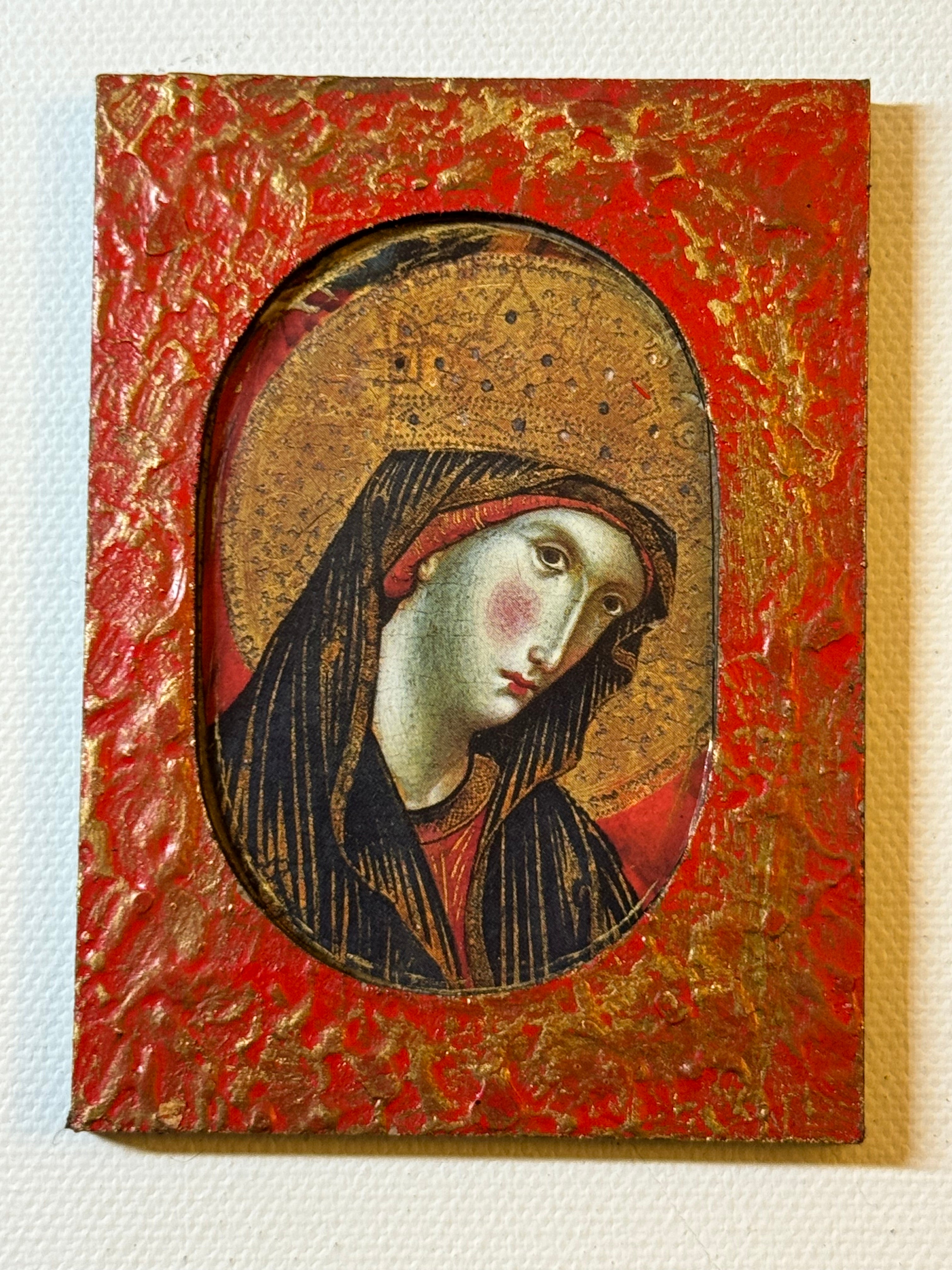 Madonna Icon Magnet — After Duccio (Sienese School, c. 1300) (Simple)