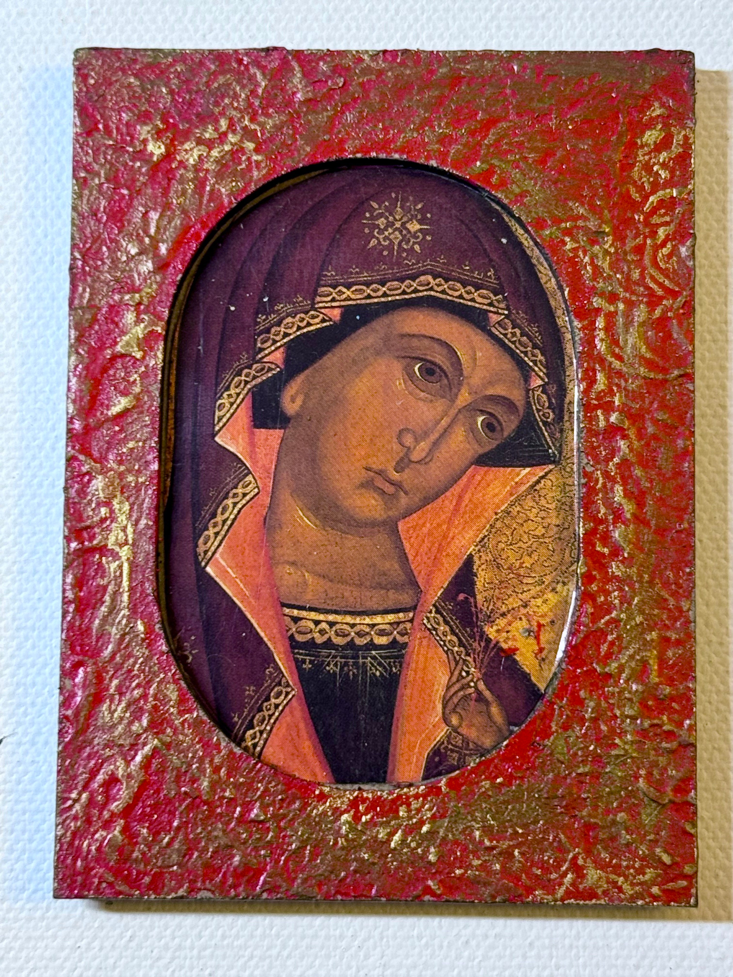 Madonna Icon Magnet — After a Byzantine Orthodox Icon (Simple)