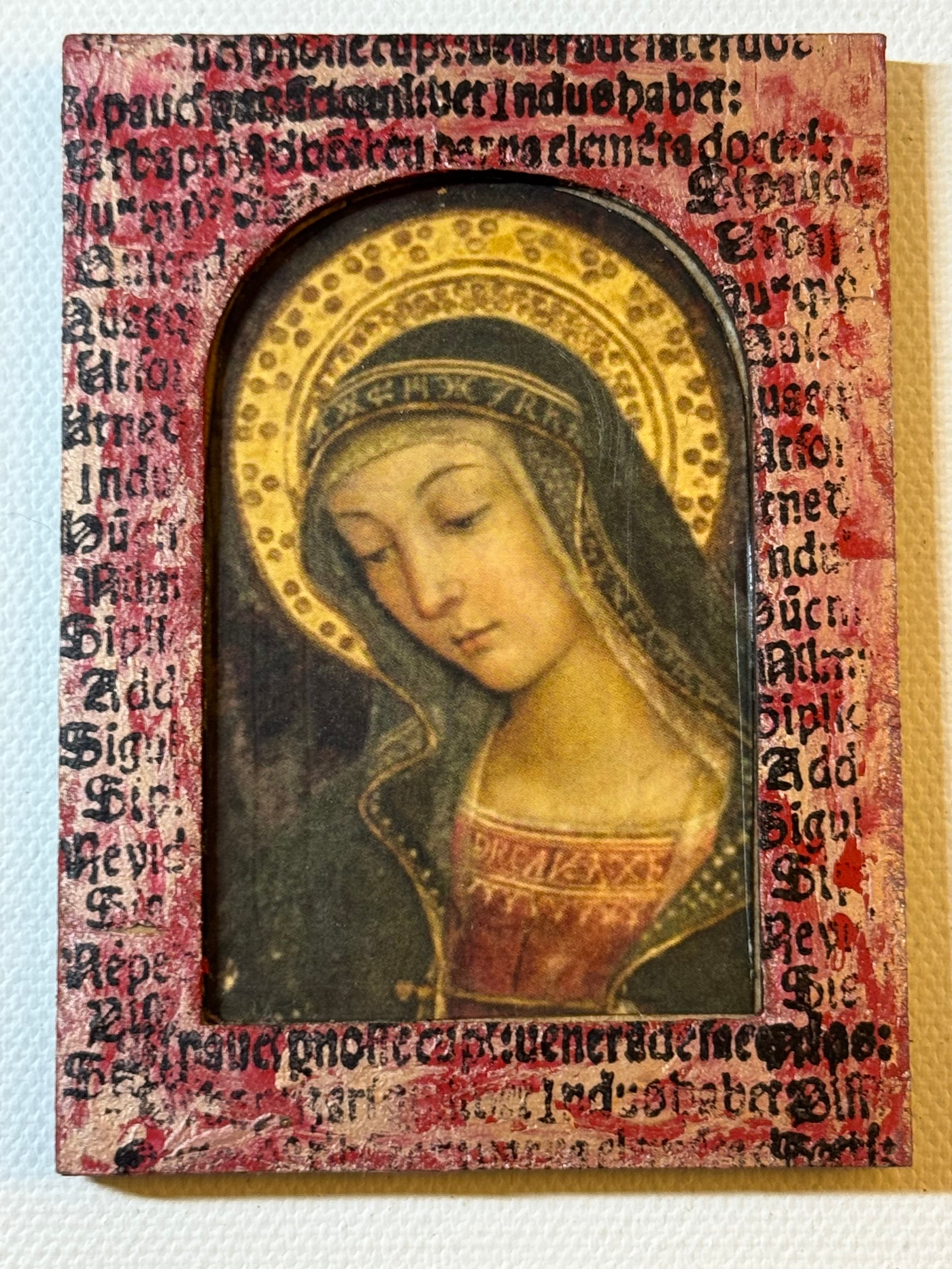 Madonna Icon Magnet — After a 14th-Century Sienese Master (Simple)