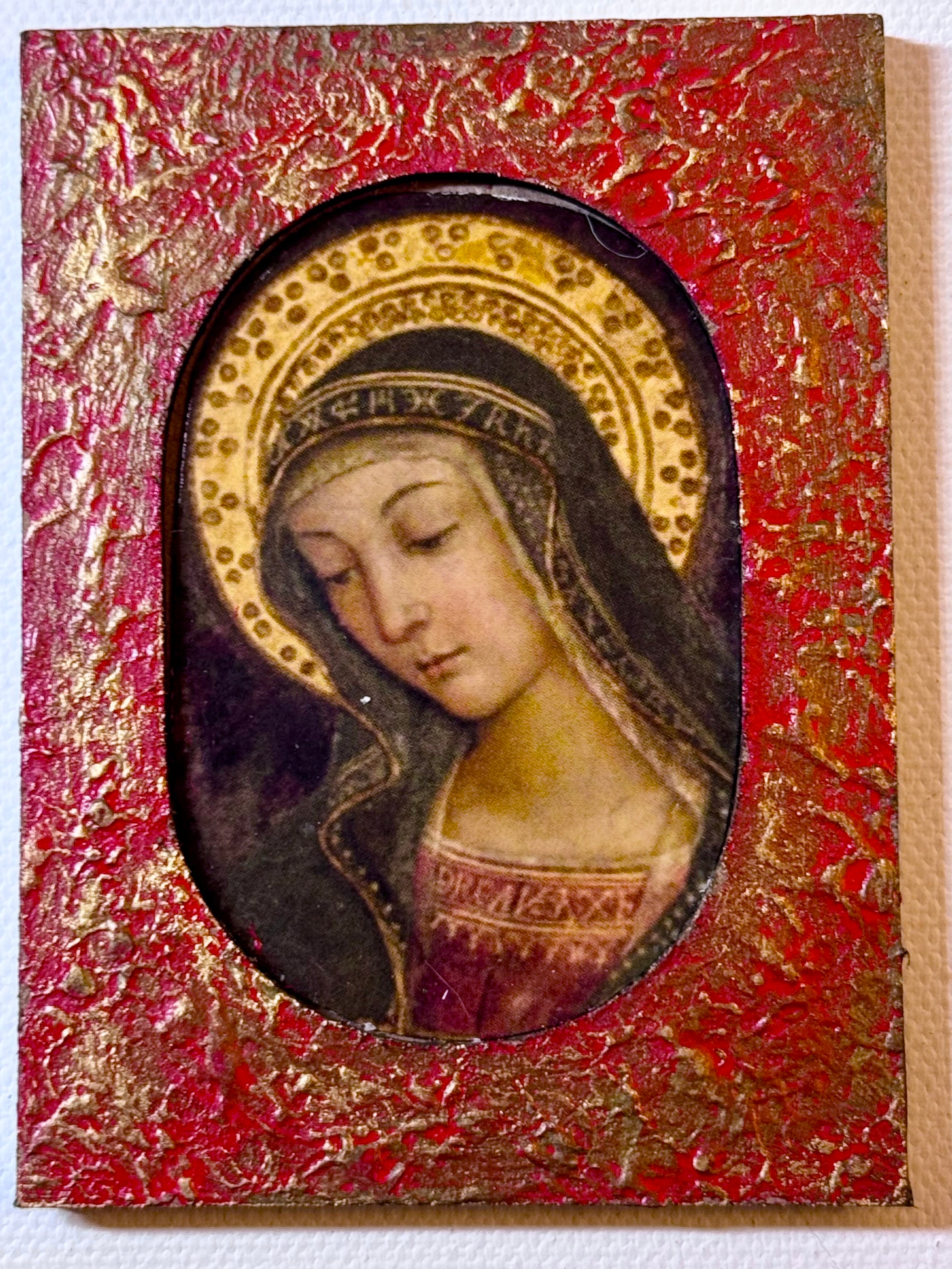 Madonna Icon Magnet — After a Gothic Italian Panel (c. 1400) (Simple)