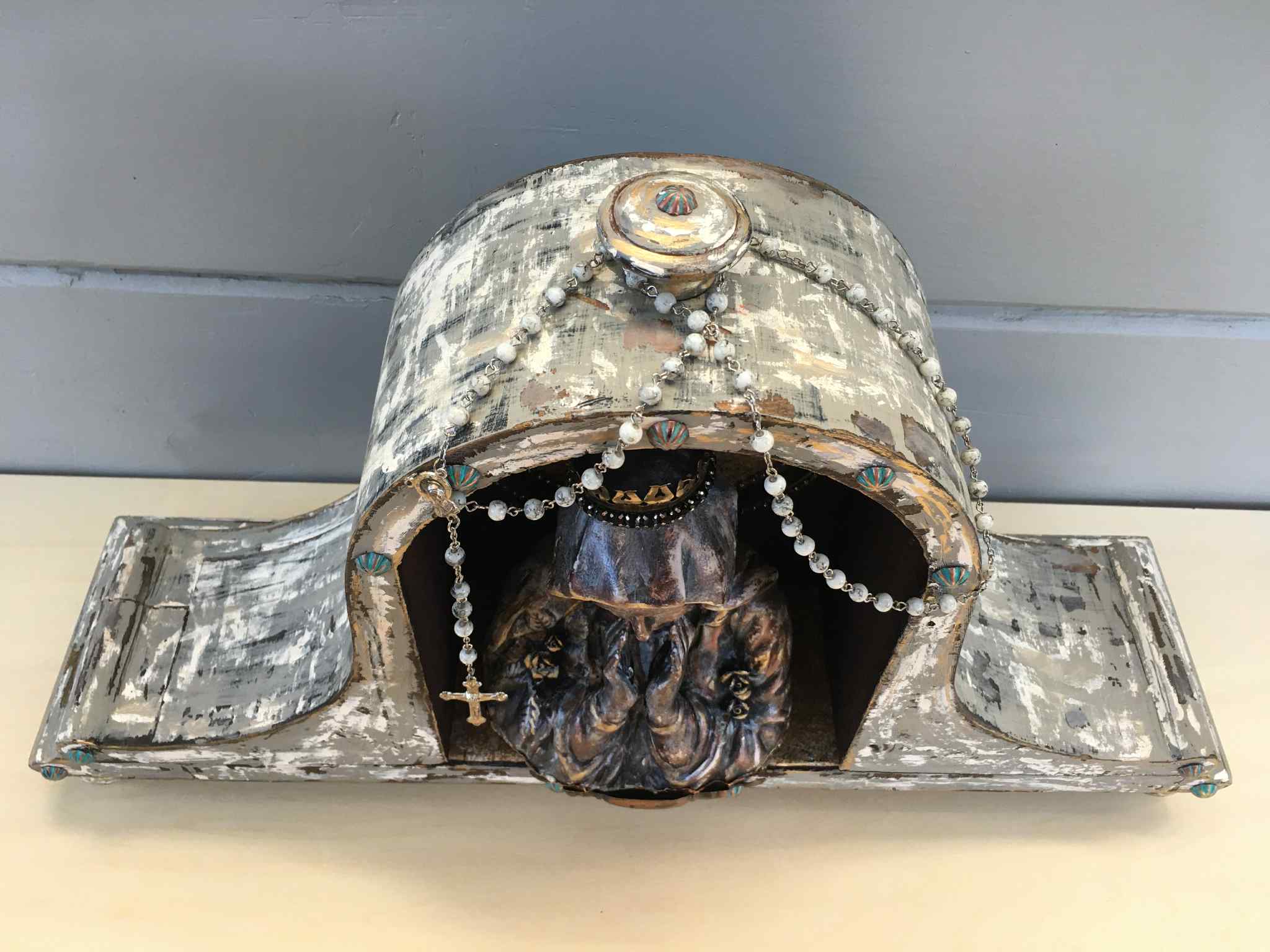 “Madonna of Two Visions” — Vintage Double-Sided Shrine