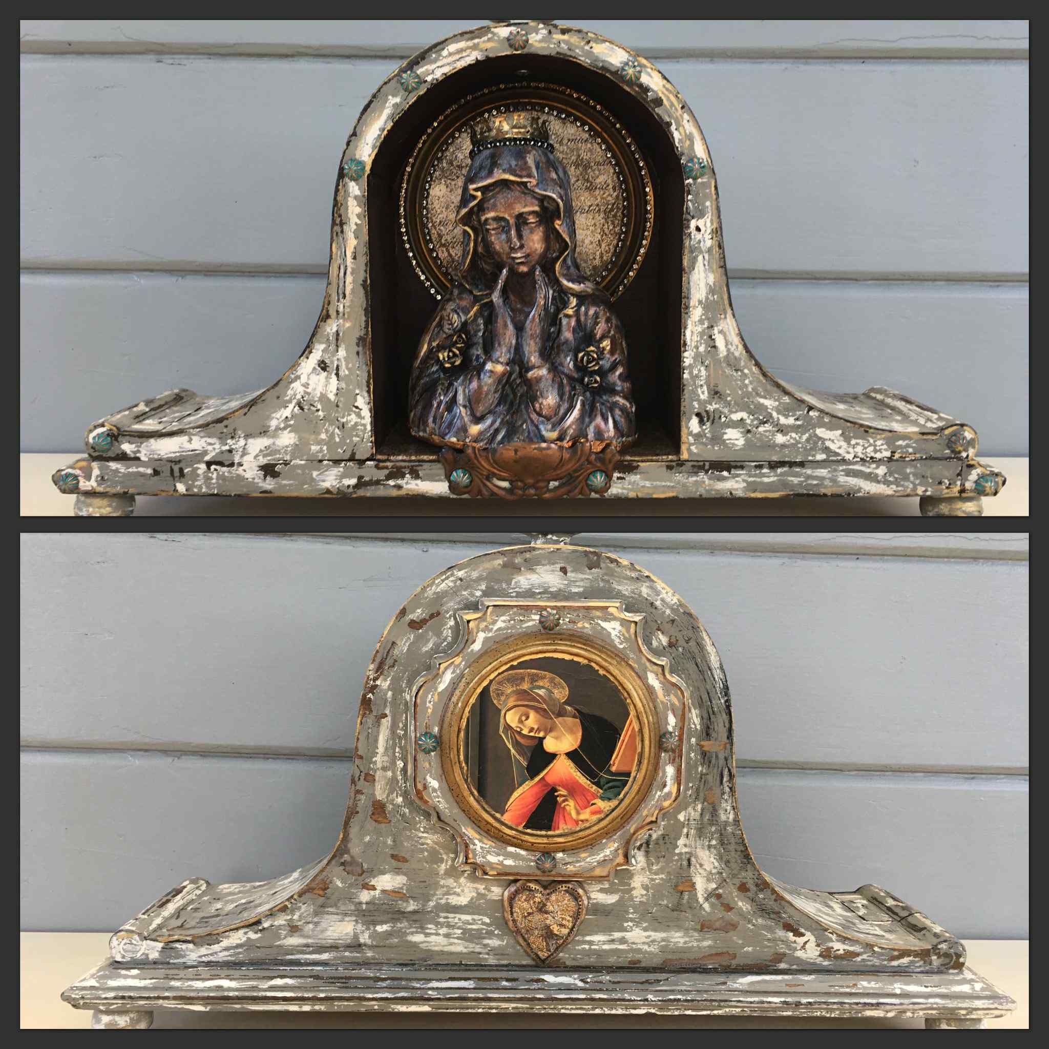 “Madonna of Two Visions” — Vintage Double-Sided Shrine