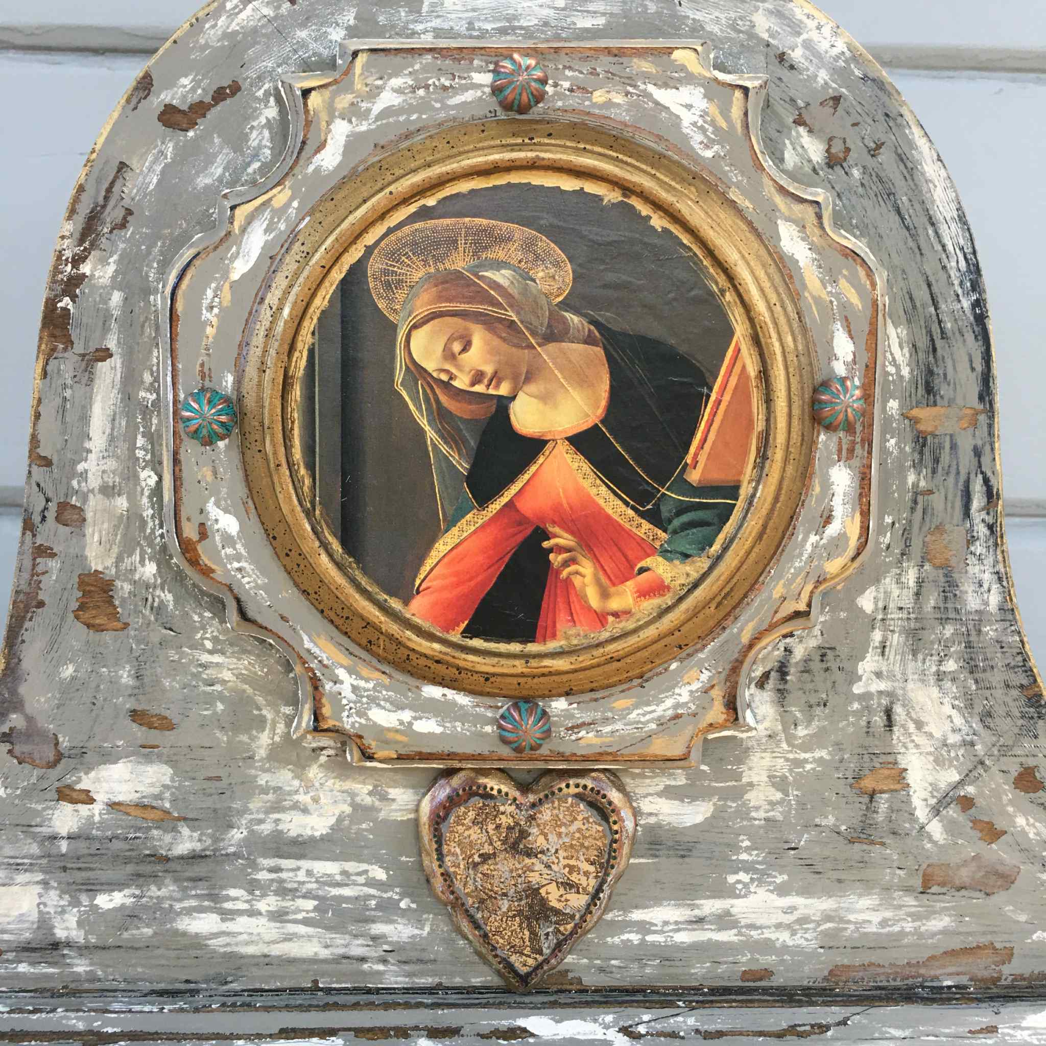 “Madonna of Two Visions” — Vintage Double-Sided Shrine