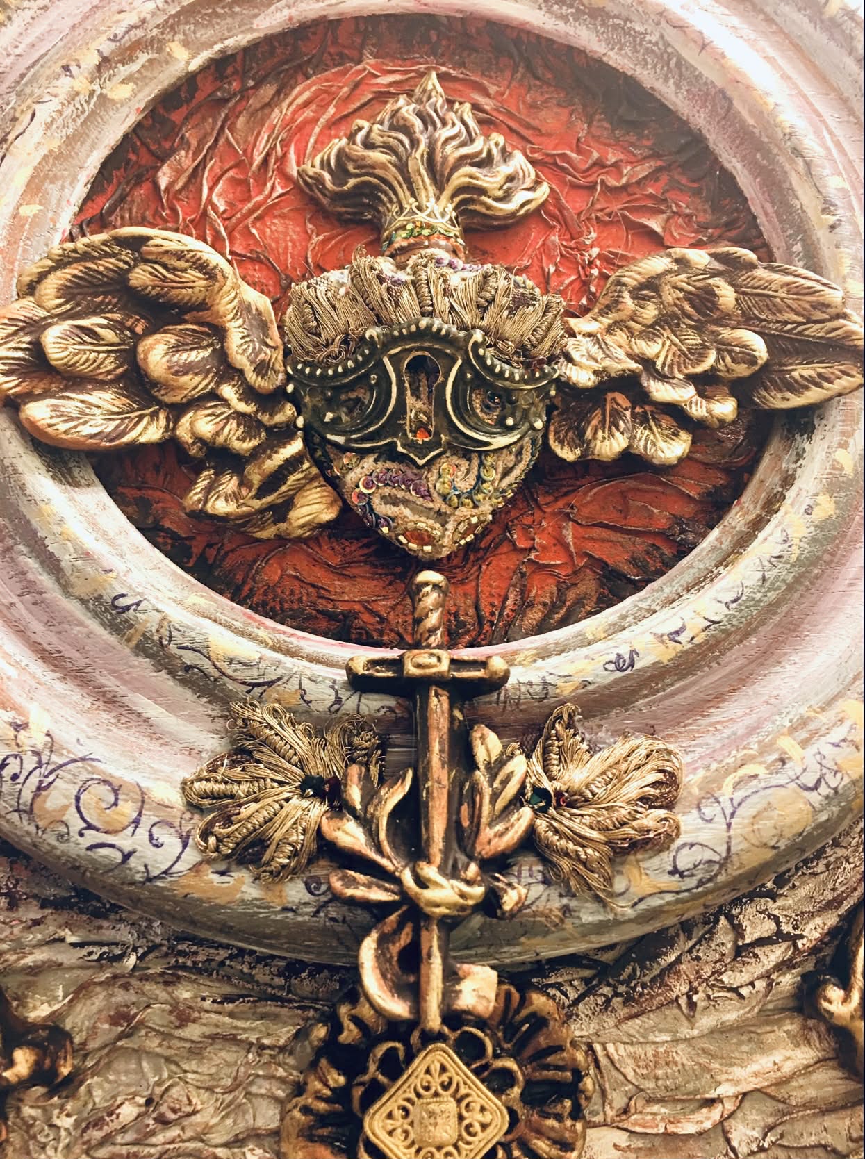 “The Winged Heart” — Mixed-Media Sacred Assemblage by Livia Serbanescu-Martin