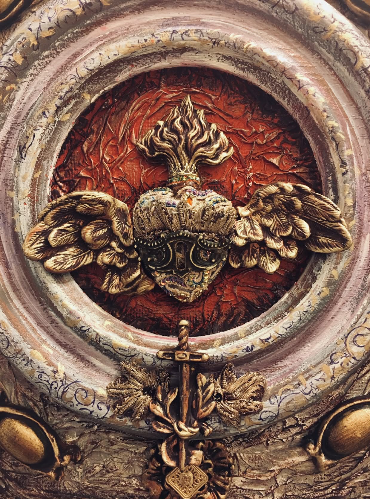 “The Winged Heart” — Mixed-Media Sacred Assemblage by Livia Serbanescu-Martin